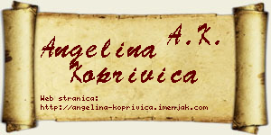 Angelina Koprivica vizit kartica